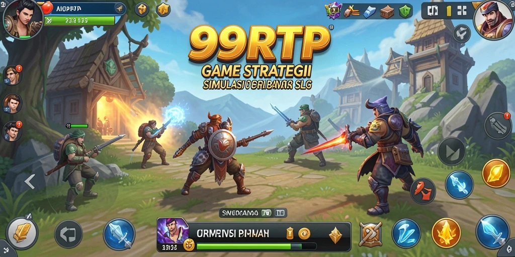 Tangkapan layar gameplay 99RTP yang memperlihatkan strategi membangun kerajaan.