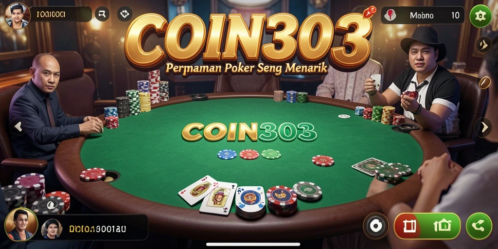 Tampilan gameplay poker yang memukau dan interaktif di COIN303.
