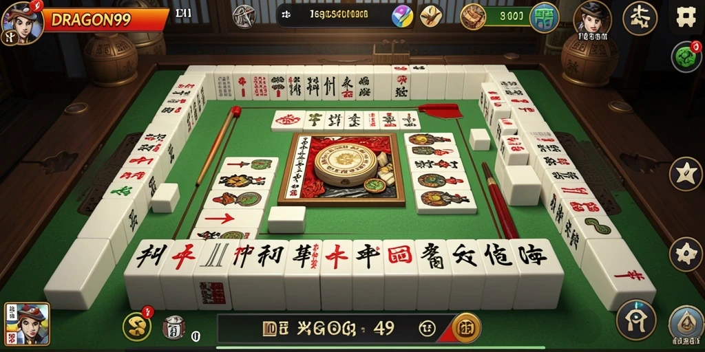 Tangkapan layar gameplay DRAGON99 menampilkan keseruan bermain Mahjong.