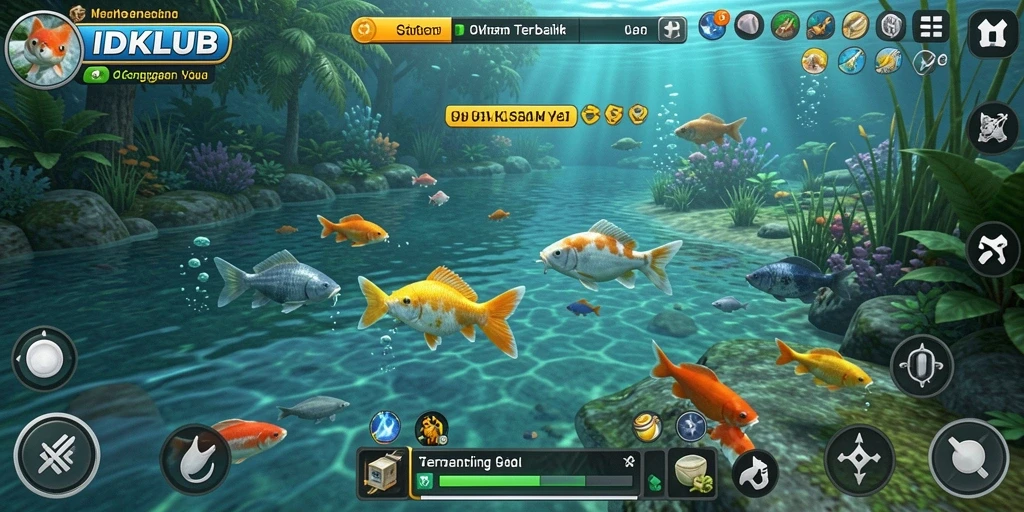 Screenshot menunjukkan gameplay memancing yang menantang dan menarik.