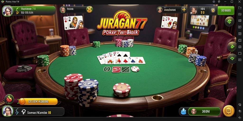 Tampilan gameplay seru JURAGAN77 dalam permainan Poker.