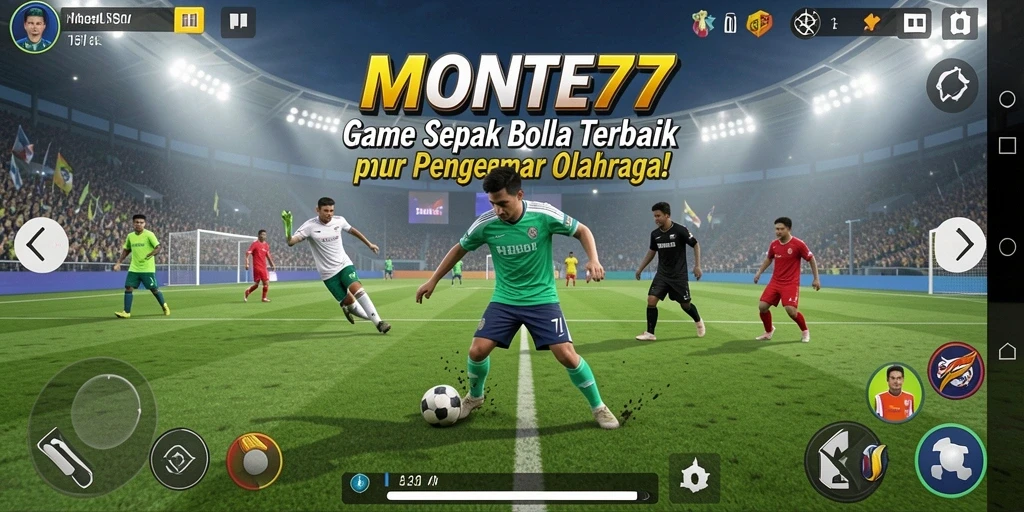 Tampilan gameplay seru dari game sepak bola MONTE77.