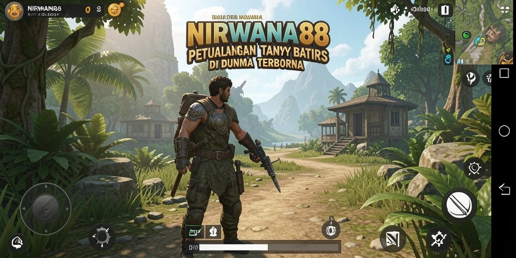 Tangkapan layar gameplay NIRWANA88 menampilkan eksplorasi dunia terbuka yang luas dan grafis menawan.