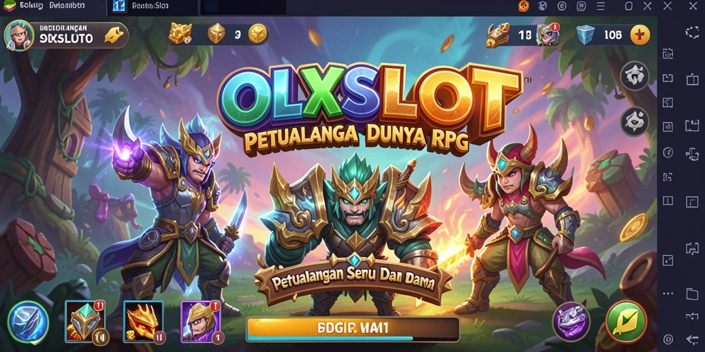 Tangkapan layar OLXSLOT menampilkan aksi pertempuran epik dalam dunia RPG.