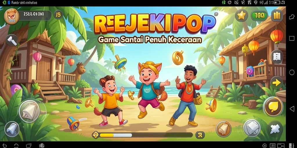 Tampilan gameplay ceria dan menyenangkan di REJEKIPOP.