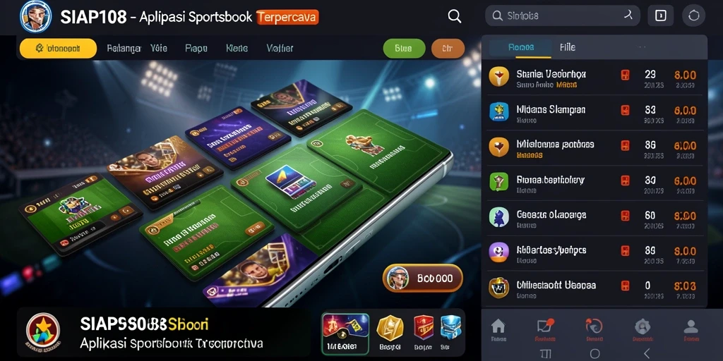 Tampilan aplikasi SIAP108 dengan fitur sportsbook yang lengkap.
